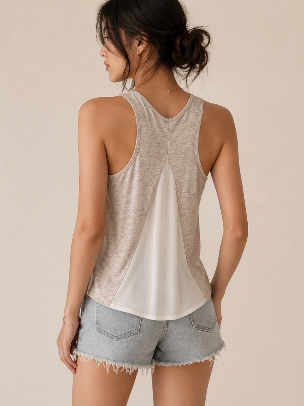 Mossimo Women's Beige Petty Sleeveless Racerback Tank Top, Size M